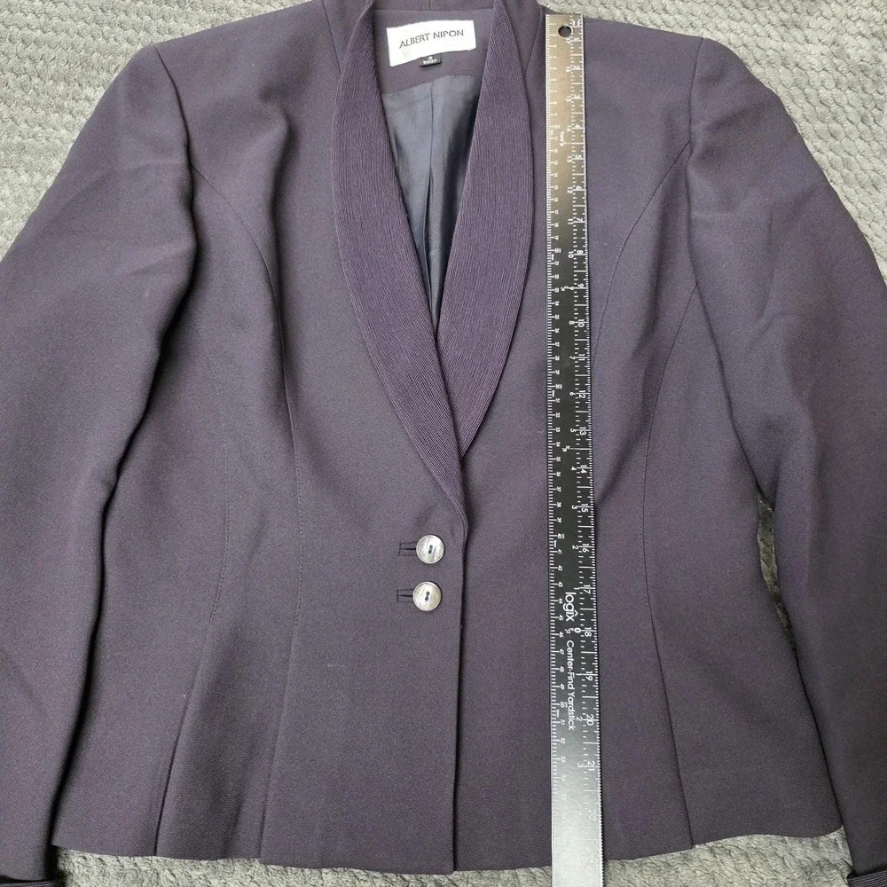 Albert Nipon Plum Purple Skirt Suit Set‎ 3 Pc, Sz 6, Corpcore Career Office, EUC